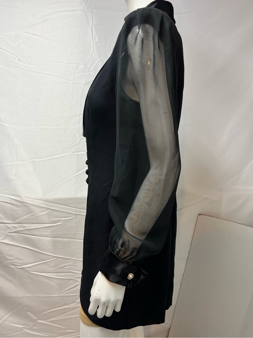 Vintage Cache 9/10 Black Tailcoat 90s Goth Fairycore Steampunk Victorian Jacket - Picture 6 of 11